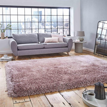 Montana Luxury Super Plush Heavyweight High-Density Hand-Woven Soft High-Pile Plain Polyester Tonal Textured Shimmer Shaggy Rose Rug-Think Rugs-Rug Love - The Most Loved Rug Store